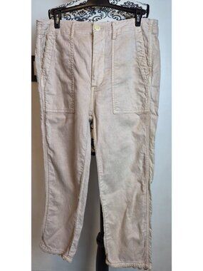 The Great. Womens Size 25 Pale Pink Blush Straight Leg Pants Scalloped Trim